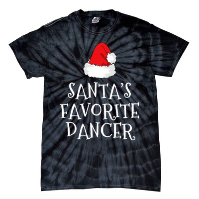 SantaS Favorite Dancer Christmas Hat Funny Dancing Dance Tie-Dye T-Shirt