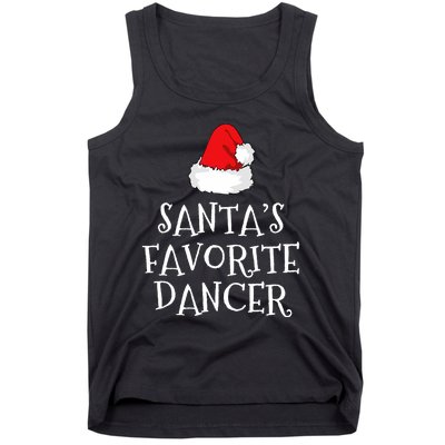 SantaS Favorite Dancer Christmas Hat Funny Dancing Dance Tank Top