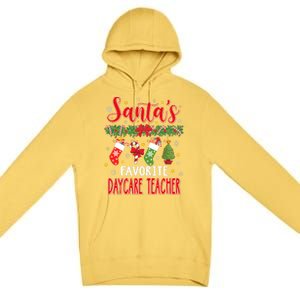 SantaS Favorite Daycare Teacher Santa Hat Xmas Premium Pullover Hoodie