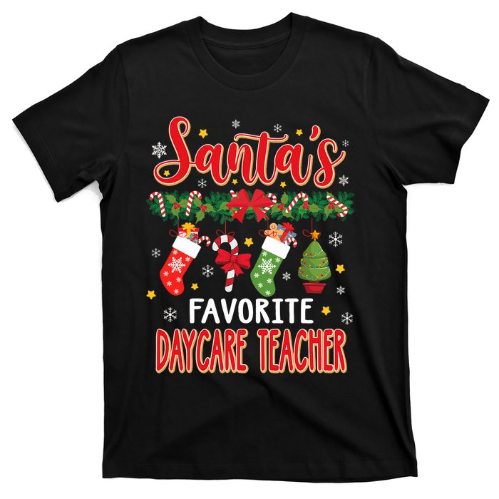 SantaS Favorite Daycare Teacher Santa Hat Xmas T-Shirt