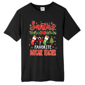 SantaS Favorite Daycare Teacher Santa Hat Xmas Tall Fusion ChromaSoft Performance T-Shirt