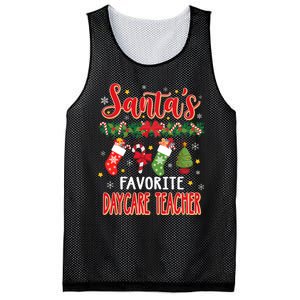 SantaS Favorite Daycare Teacher Santa Hat Xmas Mesh Reversible Basketball Jersey Tank