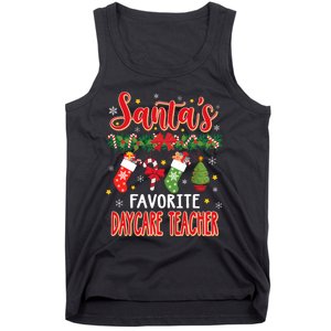 SantaS Favorite Daycare Teacher Santa Hat Xmas Tank Top