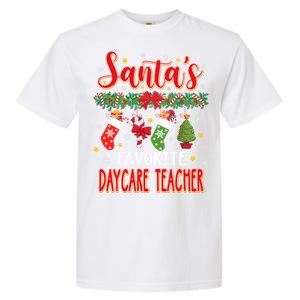 SantaS Favorite Daycare Teacher Santa Hat Xmas Garment-Dyed Heavyweight T-Shirt