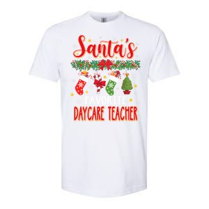 SantaS Favorite Daycare Teacher Santa Hat Xmas Softstyle CVC T-Shirt