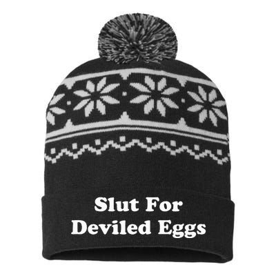 Slut For Deviled Eggs  Funny Gag Gift  USA-Made Snowflake Beanie