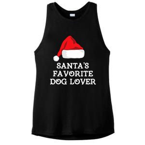 SantaS Favorite Dog Lover Christmas Hat Funny Xmas Ladies PosiCharge Tri-Blend Wicking Tank