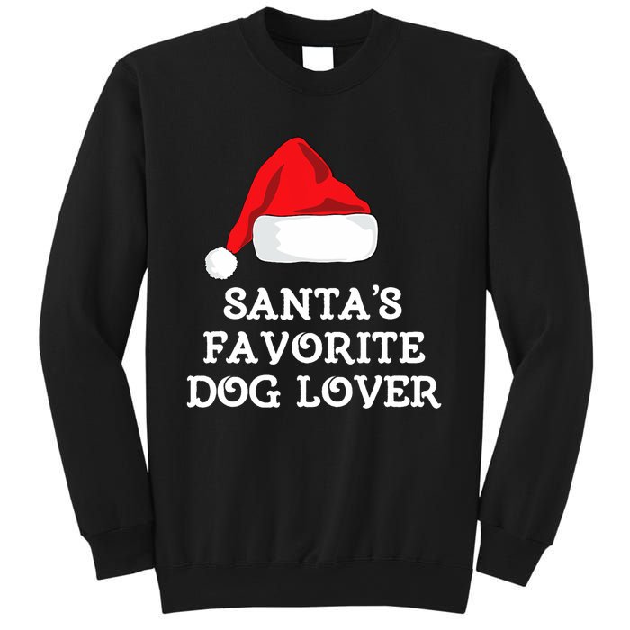 SantaS Favorite Dog Lover Christmas Hat Funny Xmas Sweatshirt