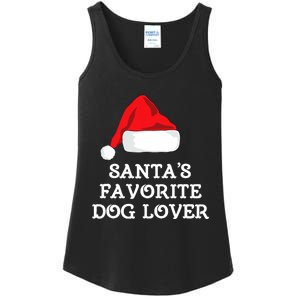 SantaS Favorite Dog Lover Christmas Hat Funny Xmas Ladies Essential Tank