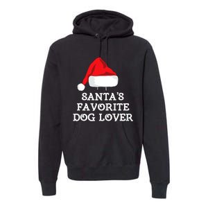 SantaS Favorite Dog Lover Christmas Hat Funny Xmas Premium Hoodie