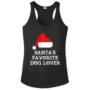 SantaS Favorite Dog Lover Christmas Hat Funny Xmas Ladies PosiCharge Competitor Racerback Tank