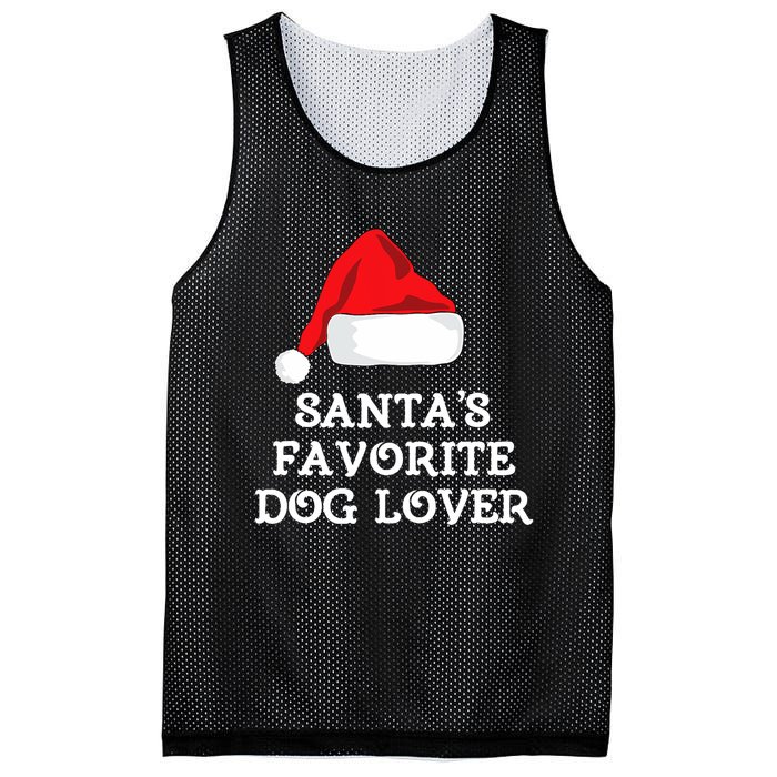 SantaS Favorite Dog Lover Christmas Hat Funny Xmas Mesh Reversible Basketball Jersey Tank