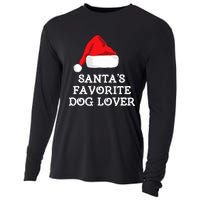 SantaS Favorite Dog Lover Christmas Hat Funny Xmas Cooling Performance Long Sleeve Crew