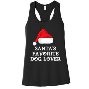 SantaS Favorite Dog Lover Christmas Hat Funny Xmas Women's Racerback Tank