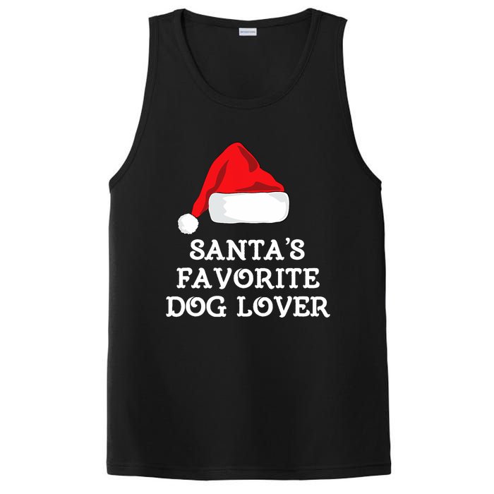 SantaS Favorite Dog Lover Christmas Hat Funny Xmas PosiCharge Competitor Tank