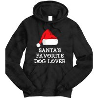 SantaS Favorite Dog Lover Christmas Hat Funny Xmas Tie Dye Hoodie