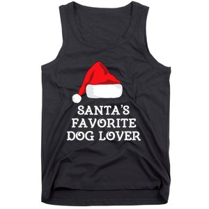 SantaS Favorite Dog Lover Christmas Hat Funny Xmas Tank Top