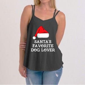 SantaS Favorite Dog Lover Christmas Hat Funny Xmas Women's Strappy Tank