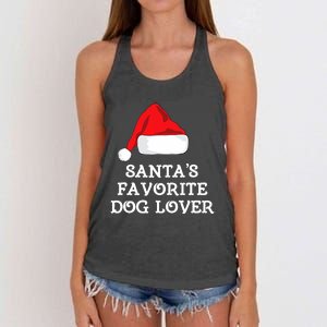 SantaS Favorite Dog Lover Christmas Hat Funny Xmas Women's Knotted Racerback Tank