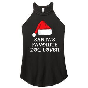 SantaS Favorite Dog Lover Christmas Hat Funny Xmas Women's Perfect Tri Rocker Tank