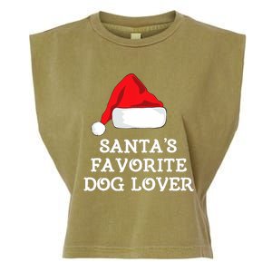 SantaS Favorite Dog Lover Christmas Hat Funny Xmas Garment-Dyed Women's Muscle Tee