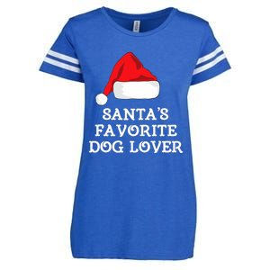 SantaS Favorite Dog Lover Christmas Hat Funny Xmas Enza Ladies Jersey Football T-Shirt