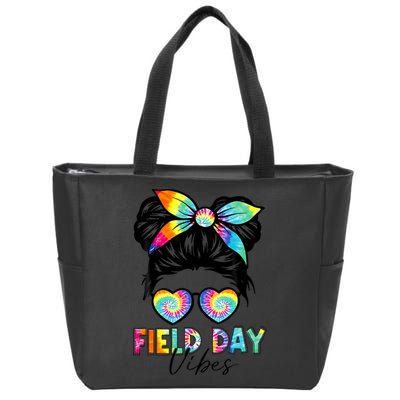 School Field Day Fun Tie Dye Field Day 2025 Girl Zip Tote Bag