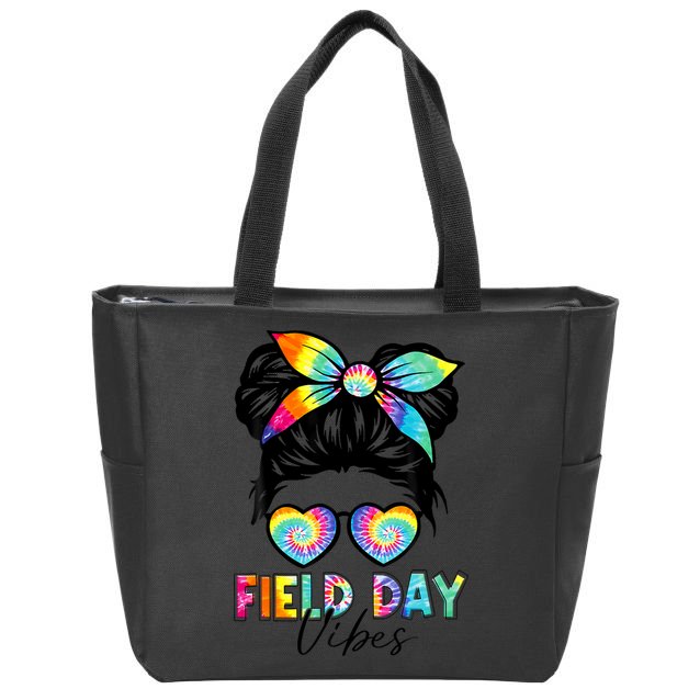 School Field Day Fun Tie Dye Field Day 2025 Girl Zip Tote Bag