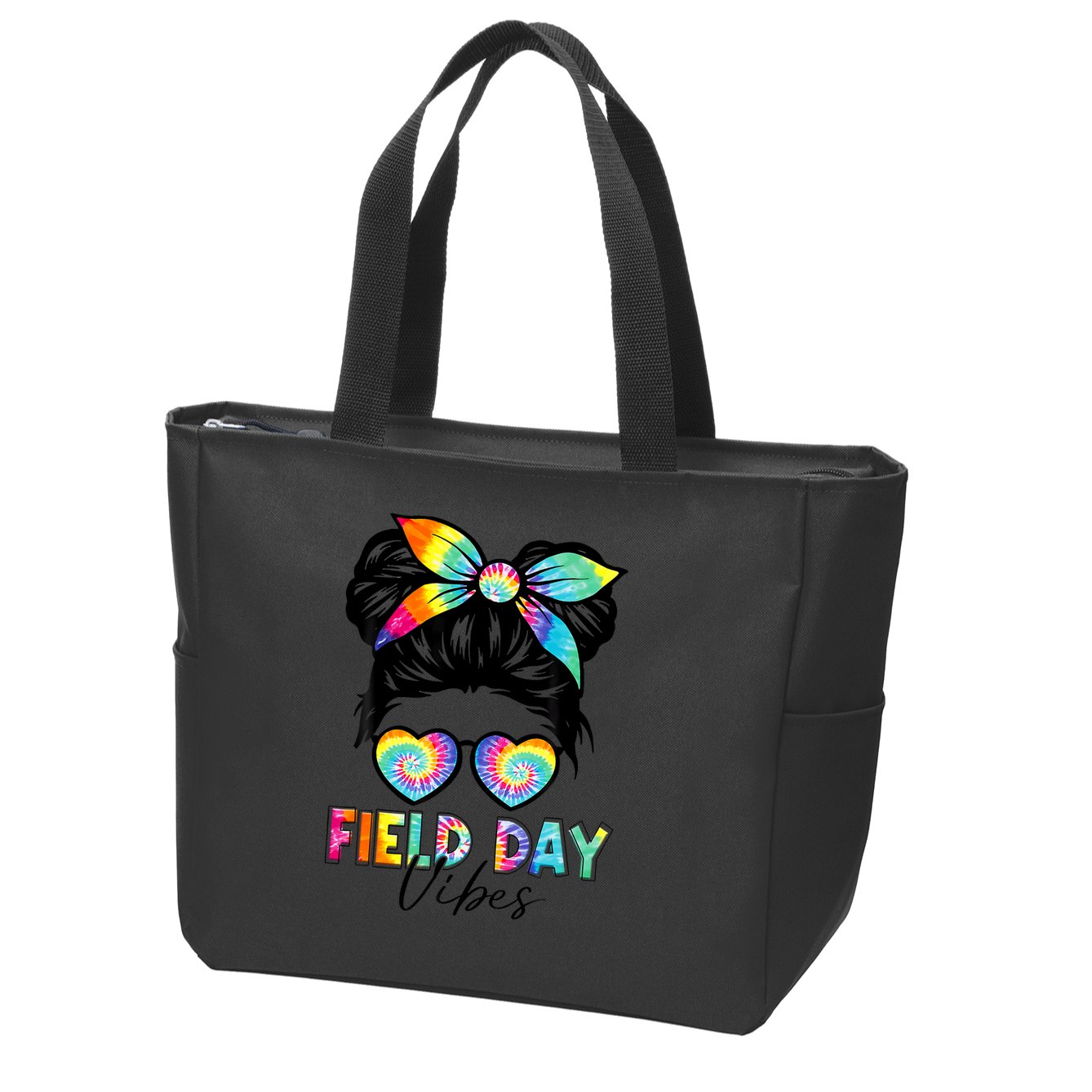 School Field Day Fun Tie Dye Field Day 2025 Girl Zip Tote Bag