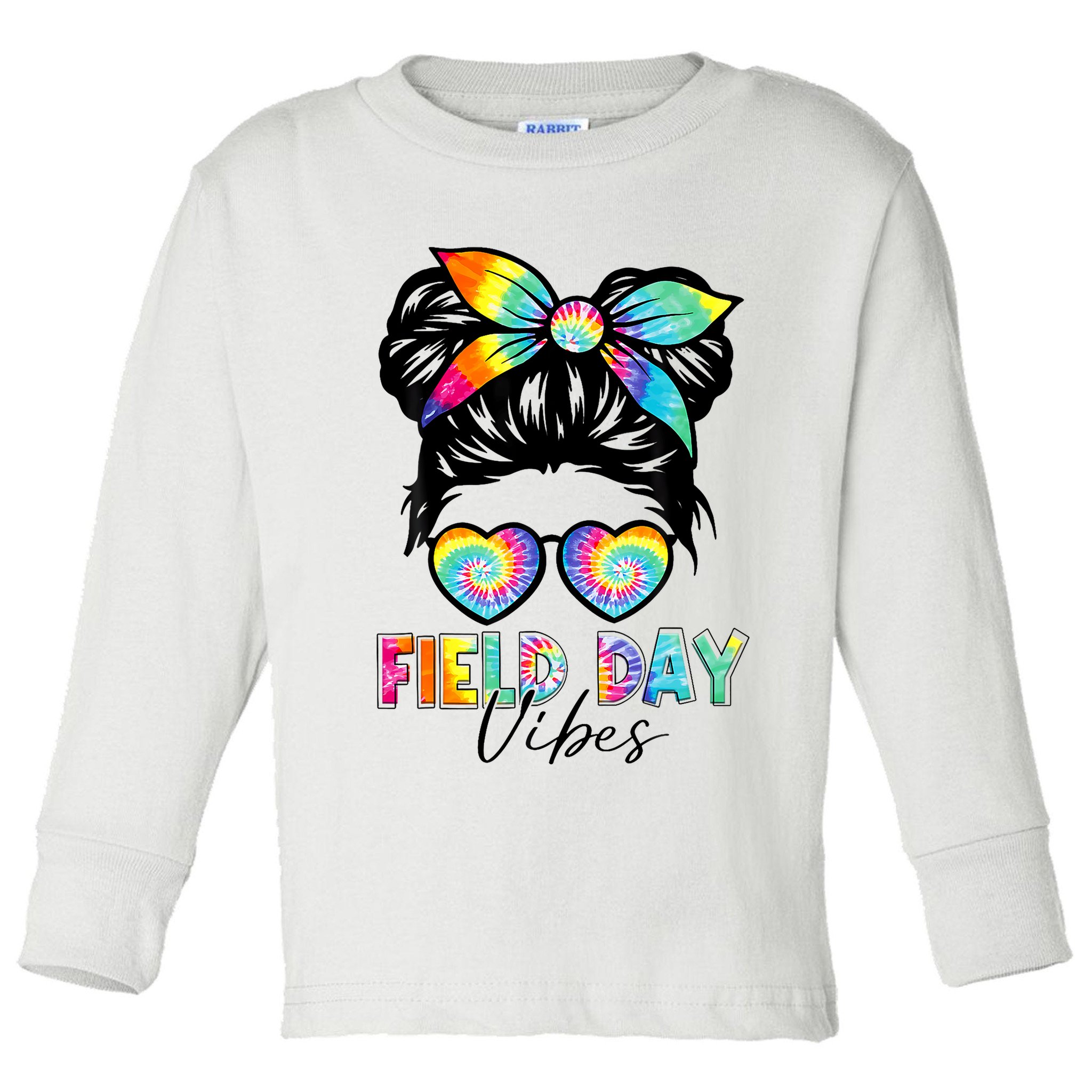 School Field Day Fun Tie Dye Field Day 2025 Girl Toddler Long Sleeve Shirt