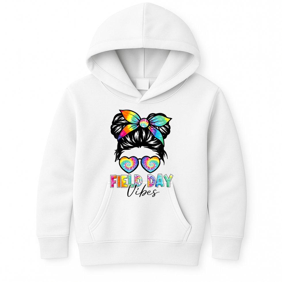 School Field Day Fun Tie Dye Field Day 2025 Girl Kids Hoodie