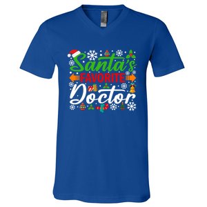 SantaS Favorite Doctor Meaningful Gift Funny Christmas Xmas Funny Gift V-Neck T-Shirt