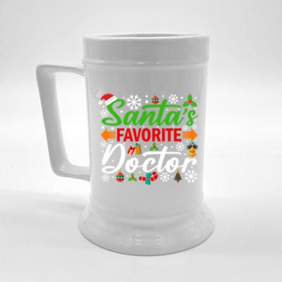 SantaS Favorite Doctor Meaningful Gift Funny Christmas Xmas Funny Gift Beer Stein