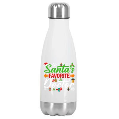 SantaS Favorite Doctor Meaningful Gift Funny Christmas Xmas Funny Gift Stainless Steel Insulated Water Bottle