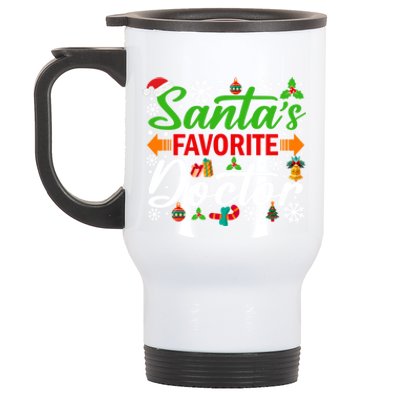 SantaS Favorite Doctor Meaningful Gift Funny Christmas Xmas Funny Gift Stainless Steel Travel Mug