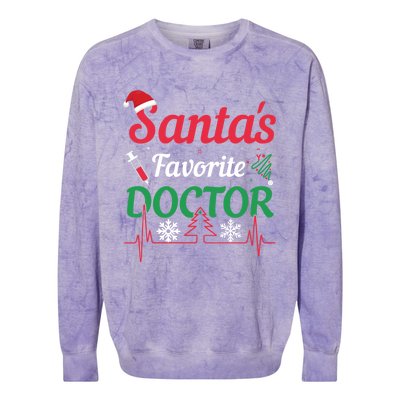 SantaS Favorite Doctor Gift Colorblast Crewneck Sweatshirt