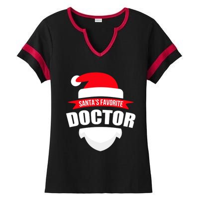 SantaS Favorite Doctor Cute Gift Fun Christmas Wear Ladies Halftime Notch Neck Tee