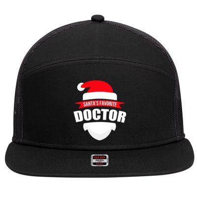 SantaS Favorite Doctor Cute Gift Fun Christmas Wear 7 Panel Mesh Trucker Snapback Hat