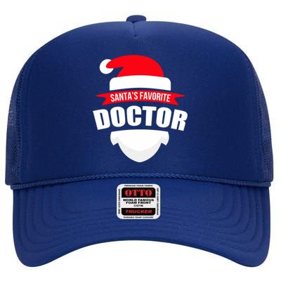 SantaS Favorite Doctor Cute Gift Fun Christmas Wear High Crown Mesh Back Trucker Hat