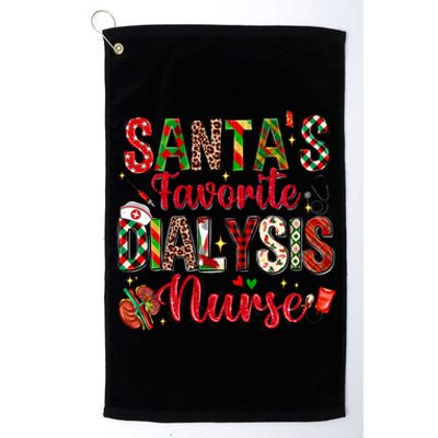 SantaS Favorite Dialysis Nurse Buffalo Plaid Christmas Cute Gift Platinum Collection Golf Towel