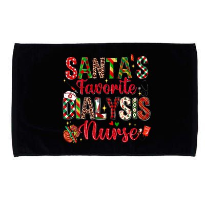 SantaS Favorite Dialysis Nurse Buffalo Plaid Christmas Cute Gift Microfiber Hand Towel