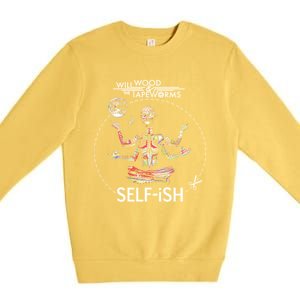 Selffish Funny Design Witty And Playful Humor Premium Crewneck Sweatshirt