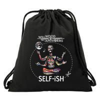 Selffish Funny Design Witty And Playful Humor Drawstring Bag