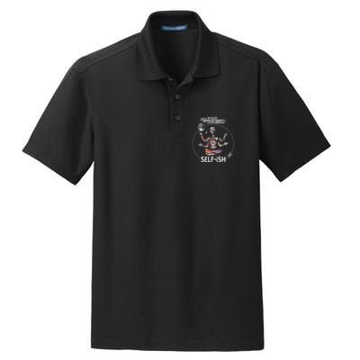 Selffish Funny Design Witty And Playful Humor Dry Zone Grid Polo