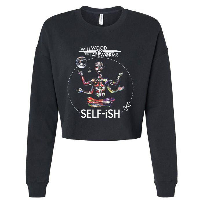 Selffish Funny Design Witty And Playful Humor Cropped Pullover Crew