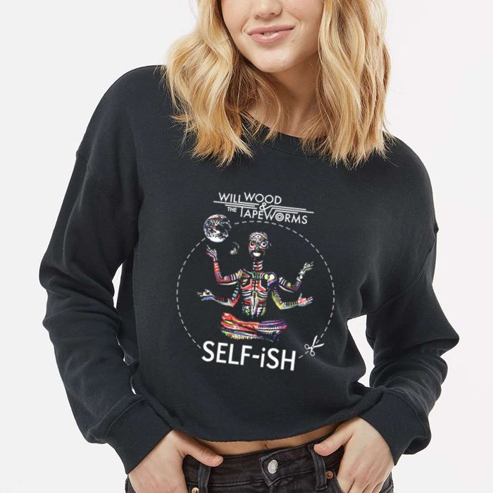 Selffish Funny Design Witty And Playful Humor Cropped Pullover Crew