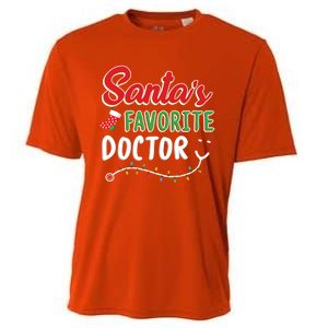 SantaS Favorite Doctor Merry Xmas Claus Stethoscope Gift Cooling Performance Crew T-Shirt