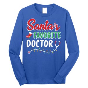 SantaS Favorite Doctor Merry Xmas Claus Stethoscope Gift Long Sleeve Shirt