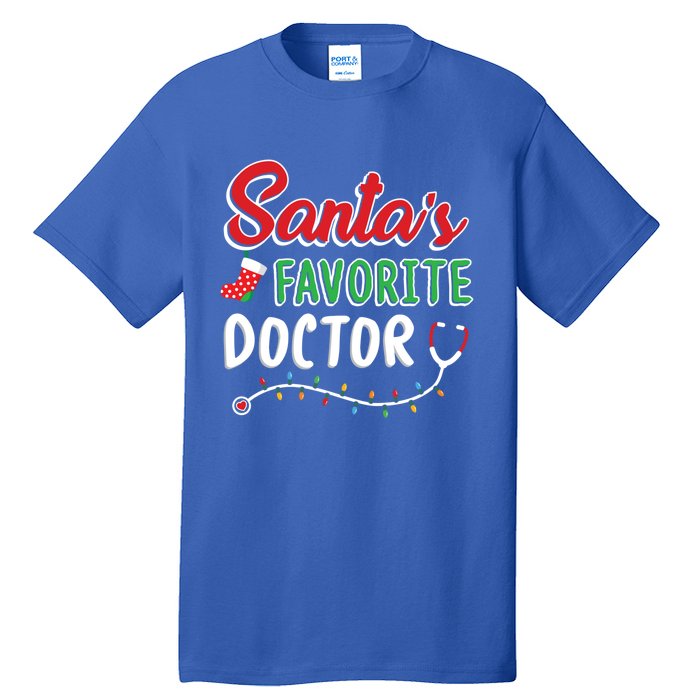 SantaS Favorite Doctor Merry Xmas Claus Stethoscope Gift Tall T-Shirt