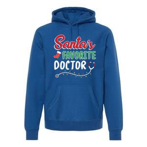 SantaS Favorite Doctor Merry Xmas Claus Stethoscope Gift Premium Hoodie